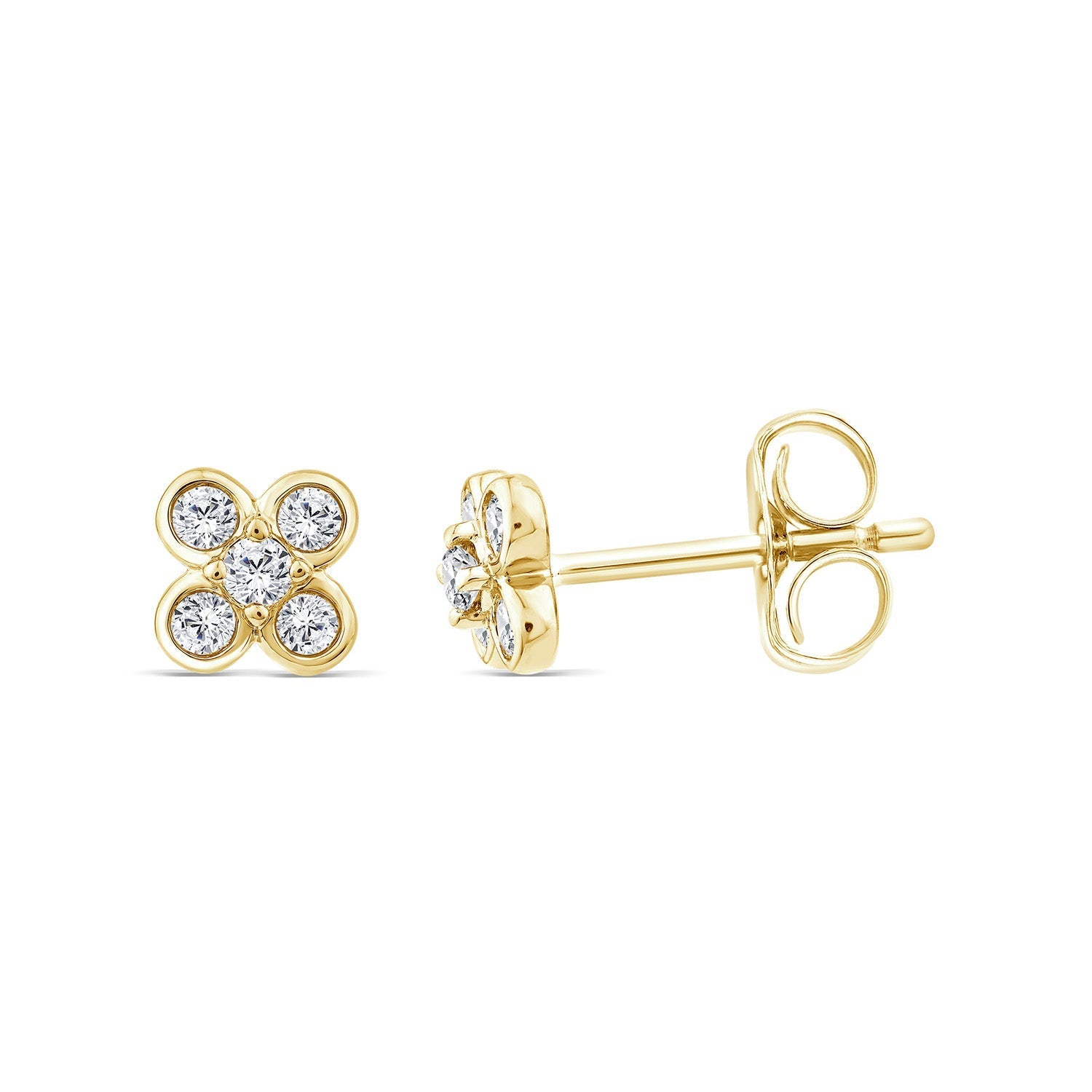 22ct Gold Vermeil 0.20ct Lab Grown Diamond Floral Earrings