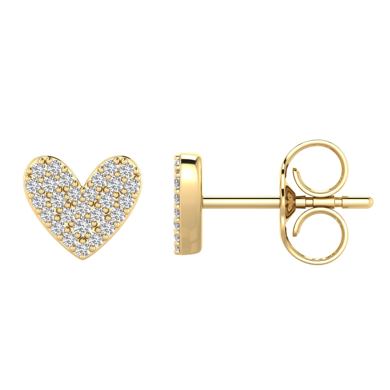 22ct Gold Vermeil 0.20ct Lab Grown Diamond Heart Earrings