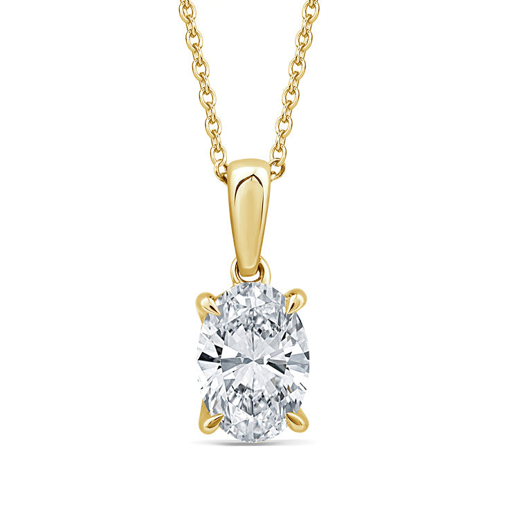 1.00ct Lab Grown Diamond Necklace in 9ct Yellow Gold