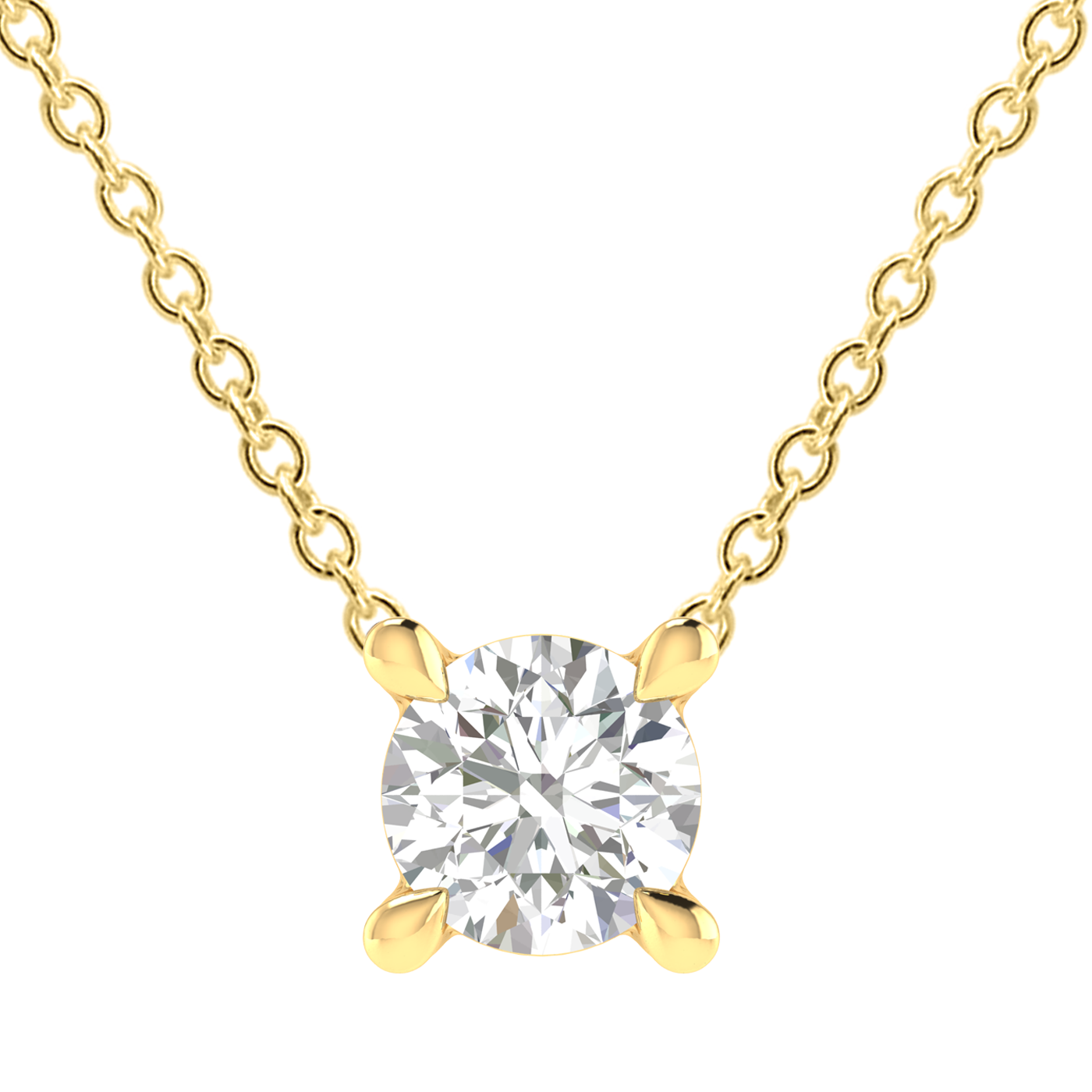 Diamond Round Necklace with 0.25ct Diamonds in 9ct Yellow Gold