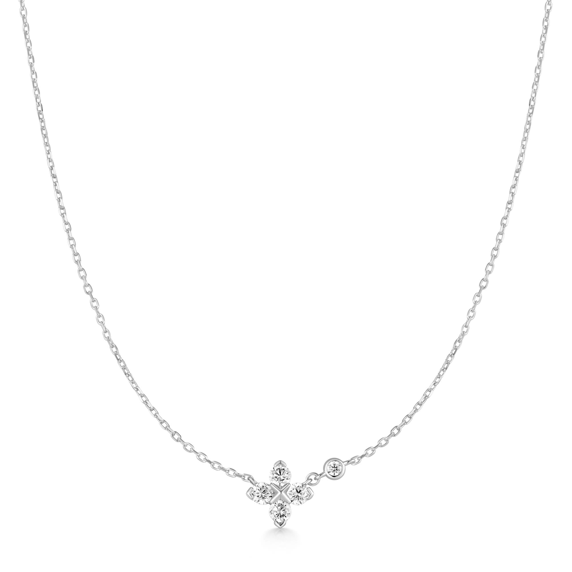 Ania Haie Silver Sparkling Lucky Clover Necklace