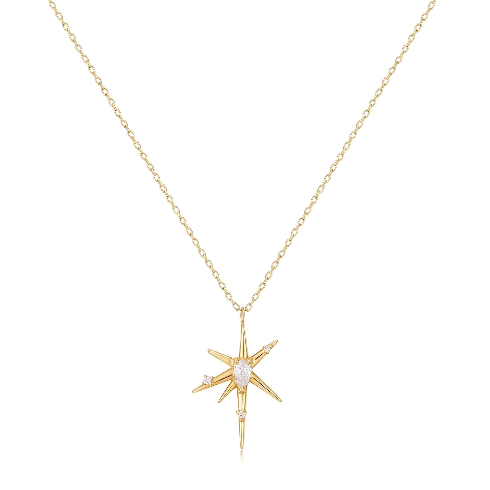 Ania Haie 14ct Gold Diamond Star Pendant Necklace