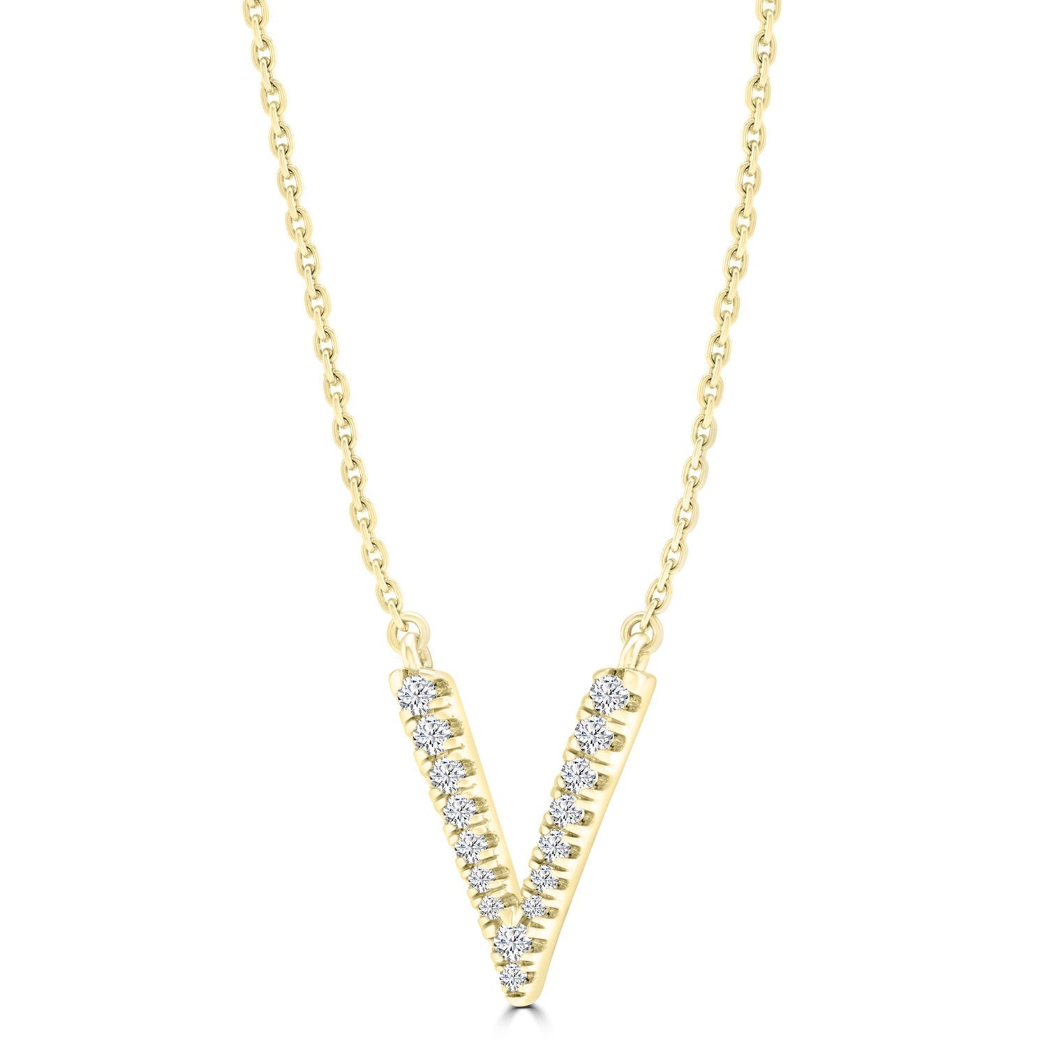 0.10ct HI I1 Diamond Necklace 40-45cm in 9ct Yellow Gold