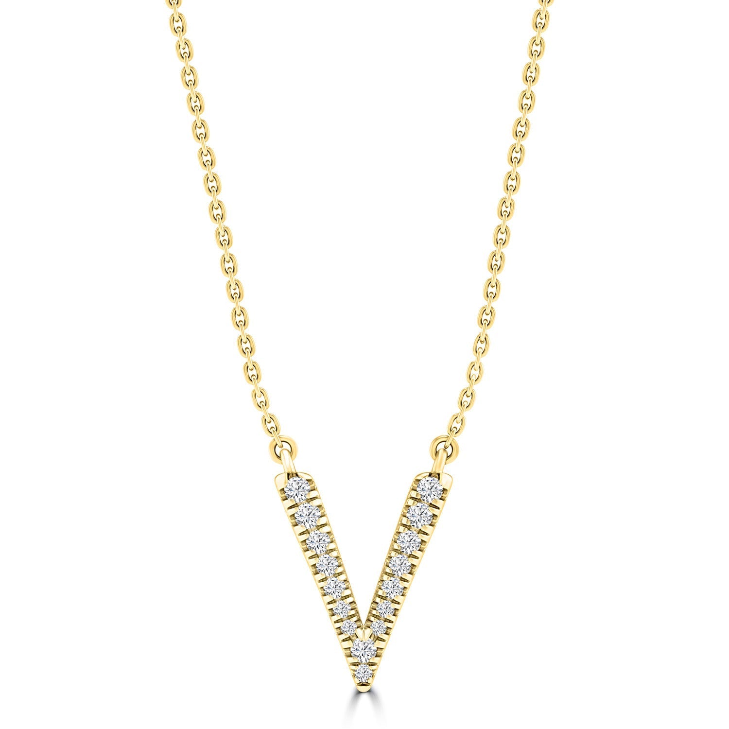 0.10ct HI I1 Diamond Necklace 40-45cm in 9ct Yellow Gold