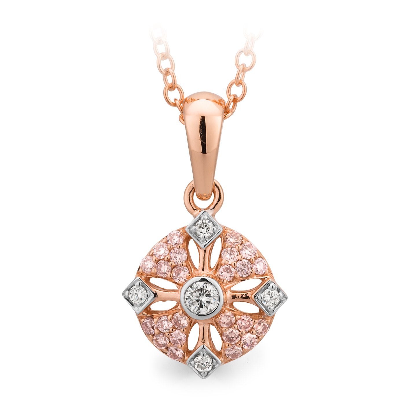 0.19ct Pink Diamond Pendant in 9ct Rose Gold