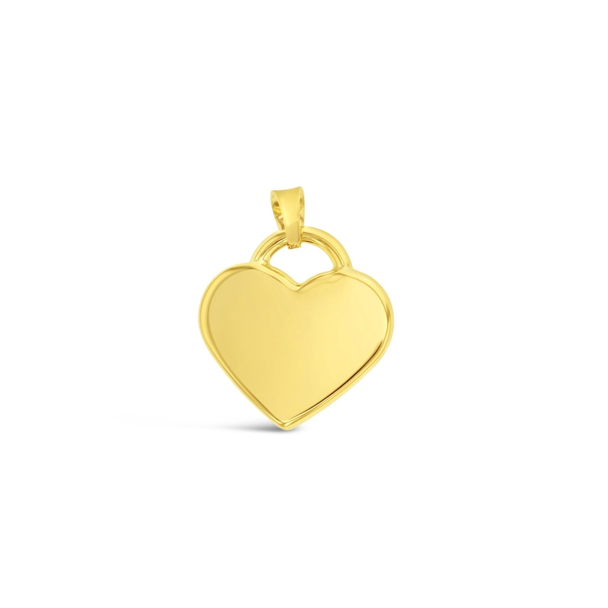 9ct Yellow Gold Flat Heart Pendant