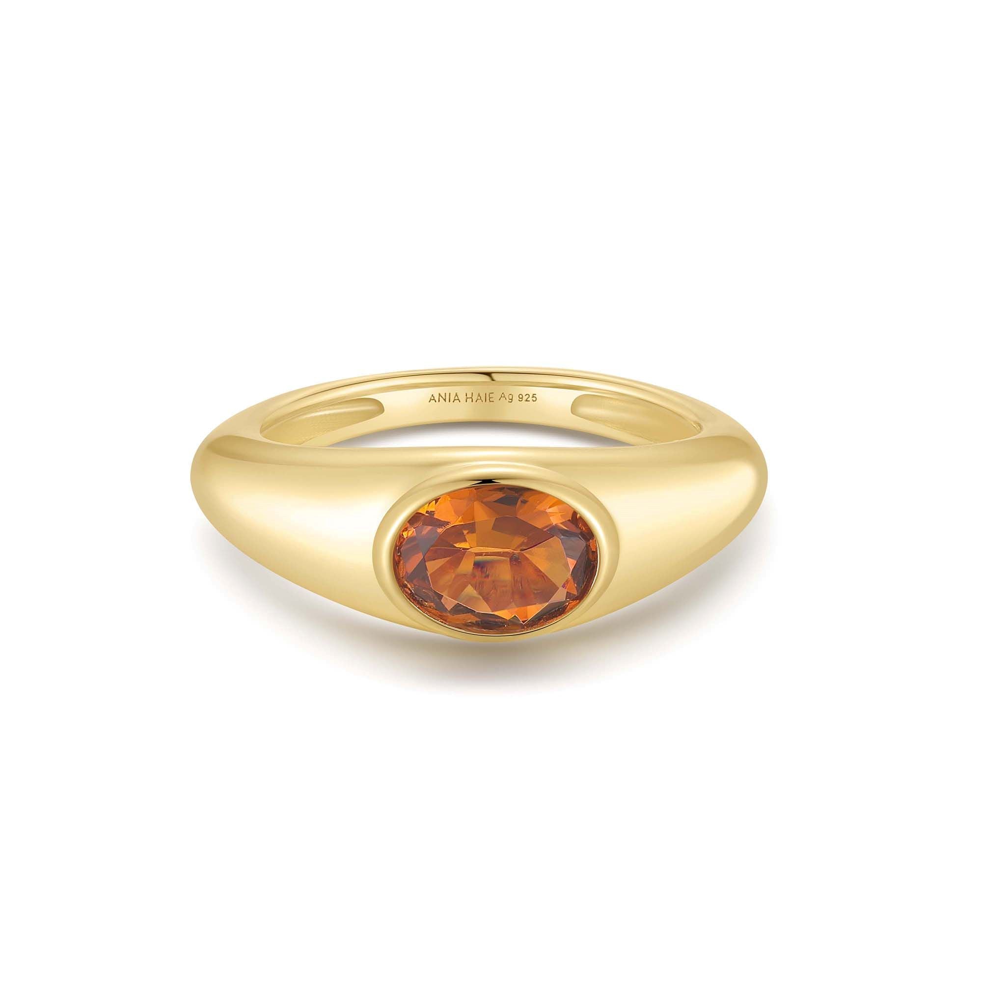 Gold Sculptural Gemstone Maillard Ring