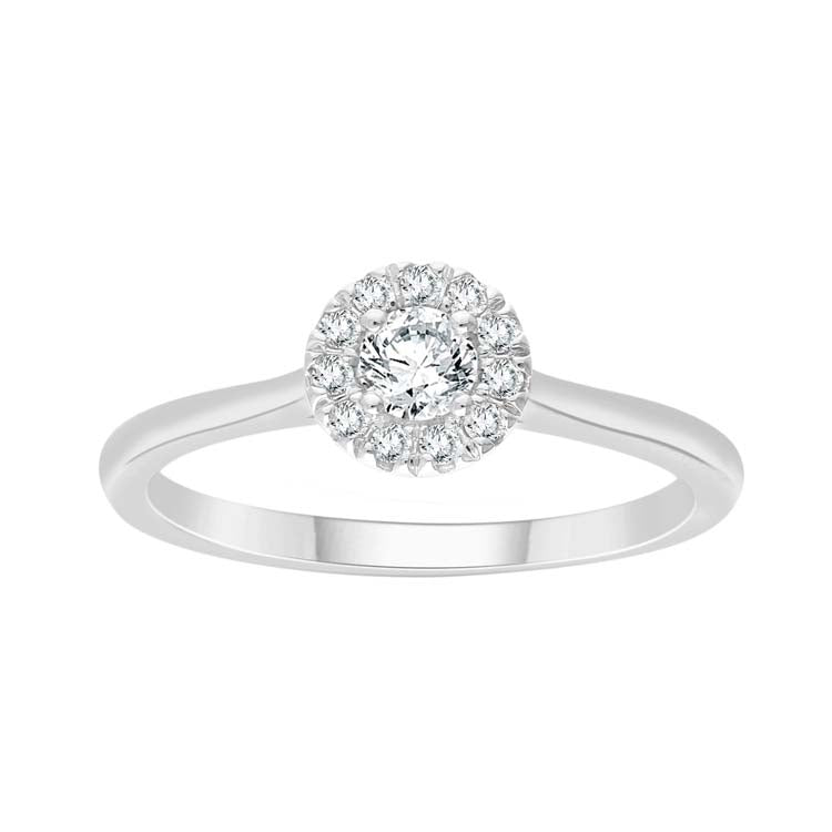 0.25ct Diamond Halo Ring in 9ct White Gold