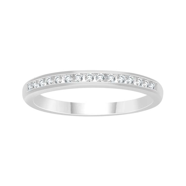 0.15ct Diamond Channel Set Band in 9ct White Gold