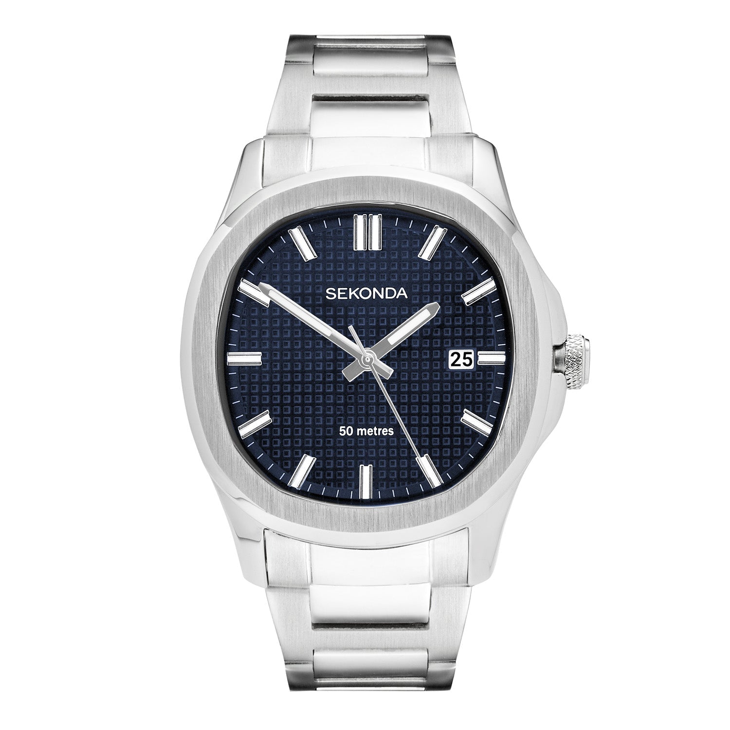 Sekonda Mens Octaire Blue Dial Stainless Steel Bracelet 40mm Watch SK30275