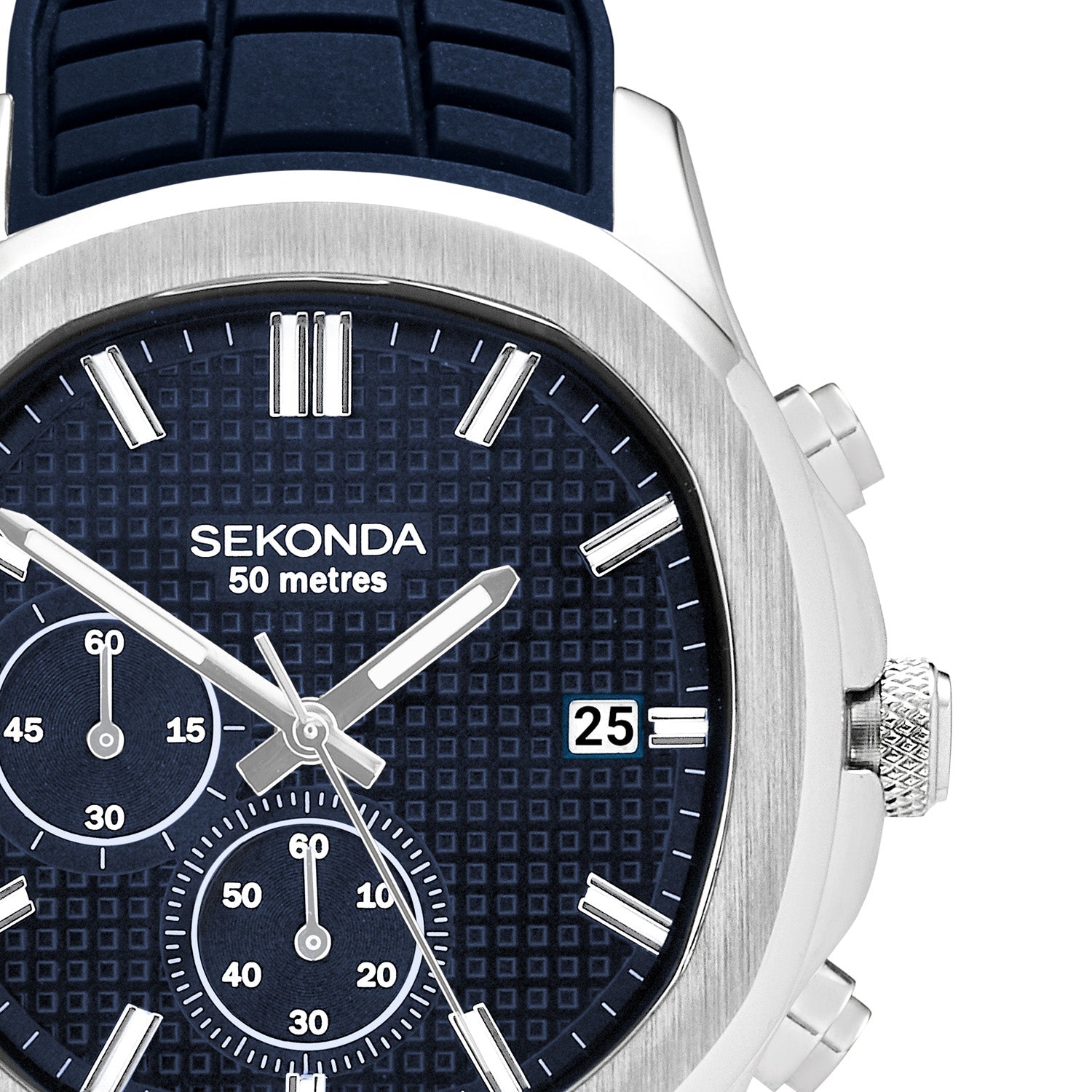 Sekonda Mens Octaire Blue Dial Blue Rubber 40mm Watch SK30276
