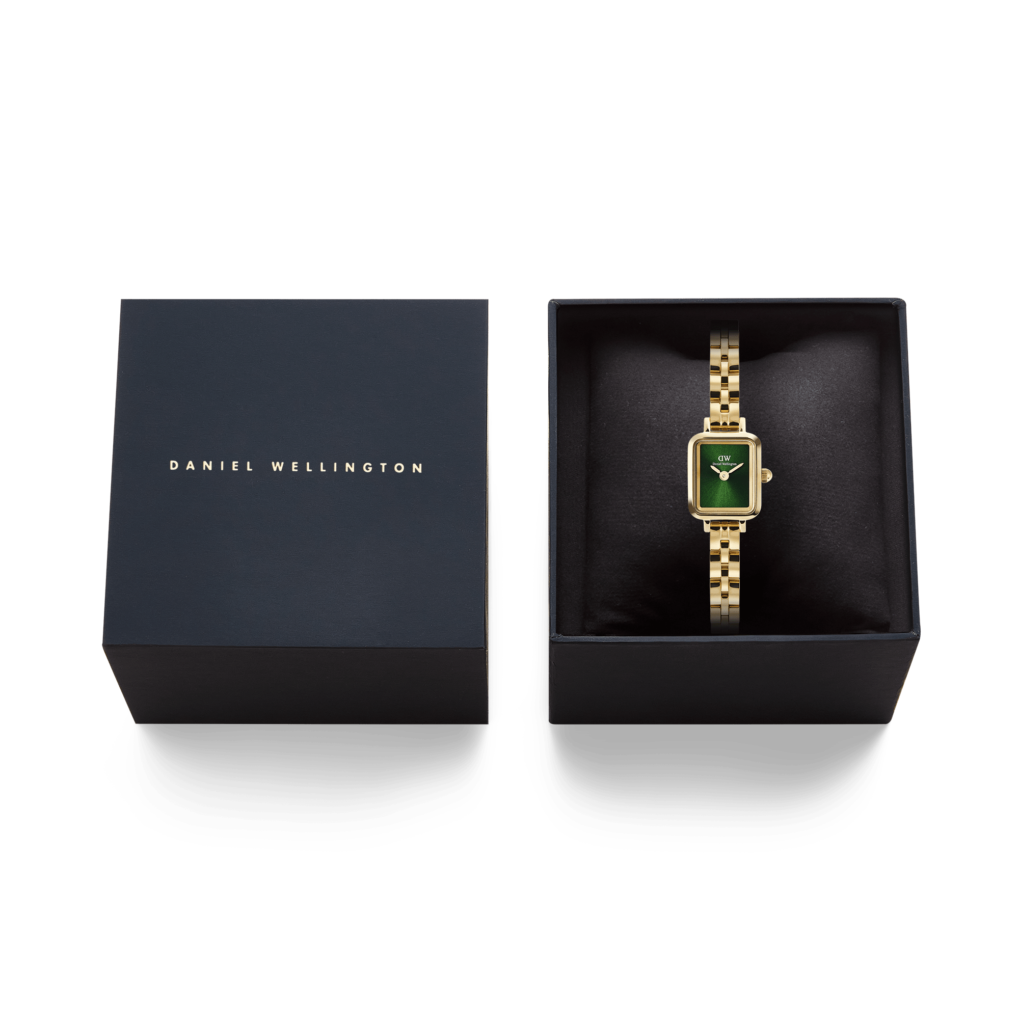 Daniel Wellington Quadro Mini Arch 3-link Emerald Sunray Gold