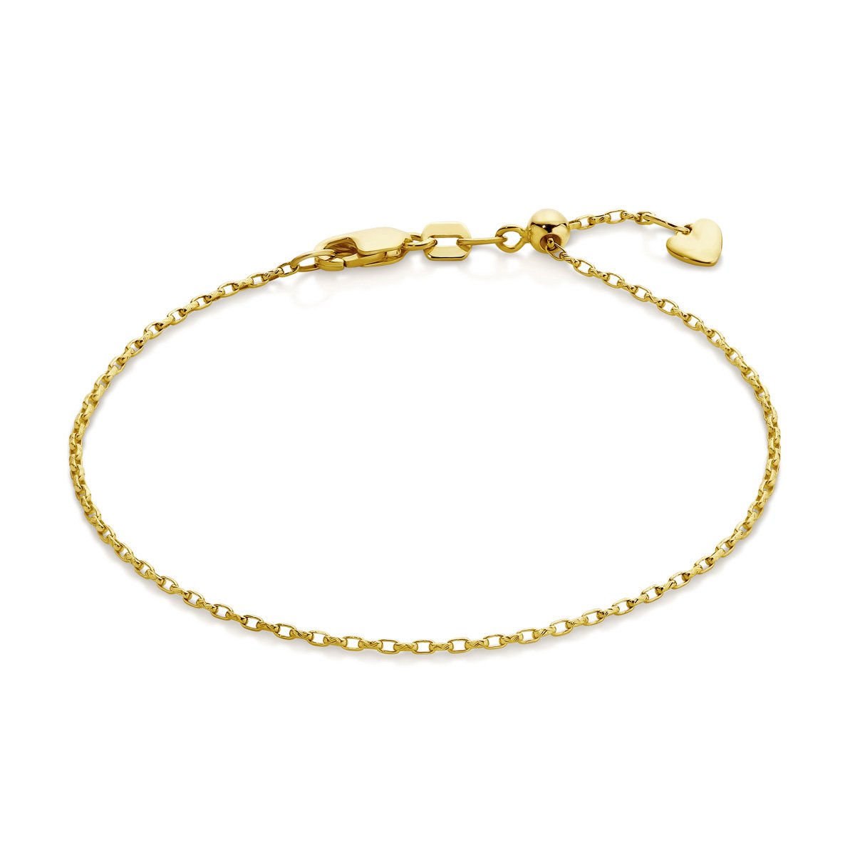 9ct Rose Gold Adjustable 1.3mm Oval Belcher Bracelet