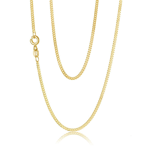 9ct Yellow Gold 2 Sided 1.60mm Curb Link Chain