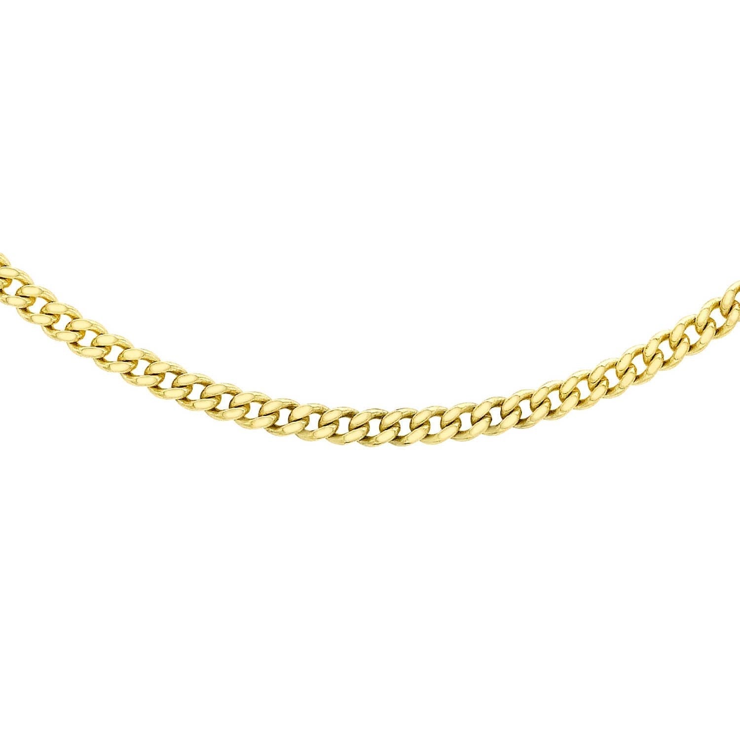 9ct Yellow Gold 25 Diamond Cut Curb Chain 50cm