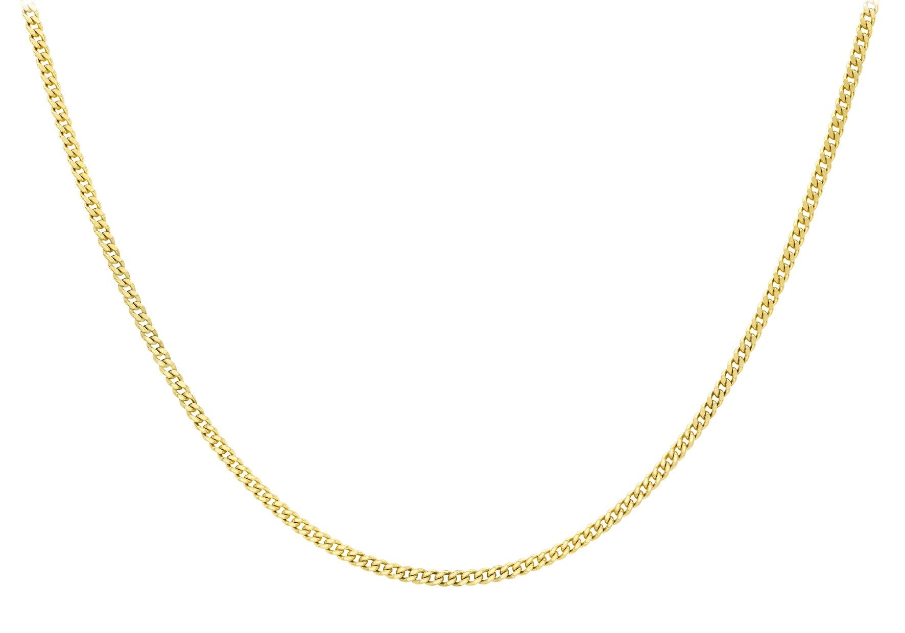 9ct Yellow Gold 30 Diamond Cut Adjustable Curb Chain 46cm-51cm