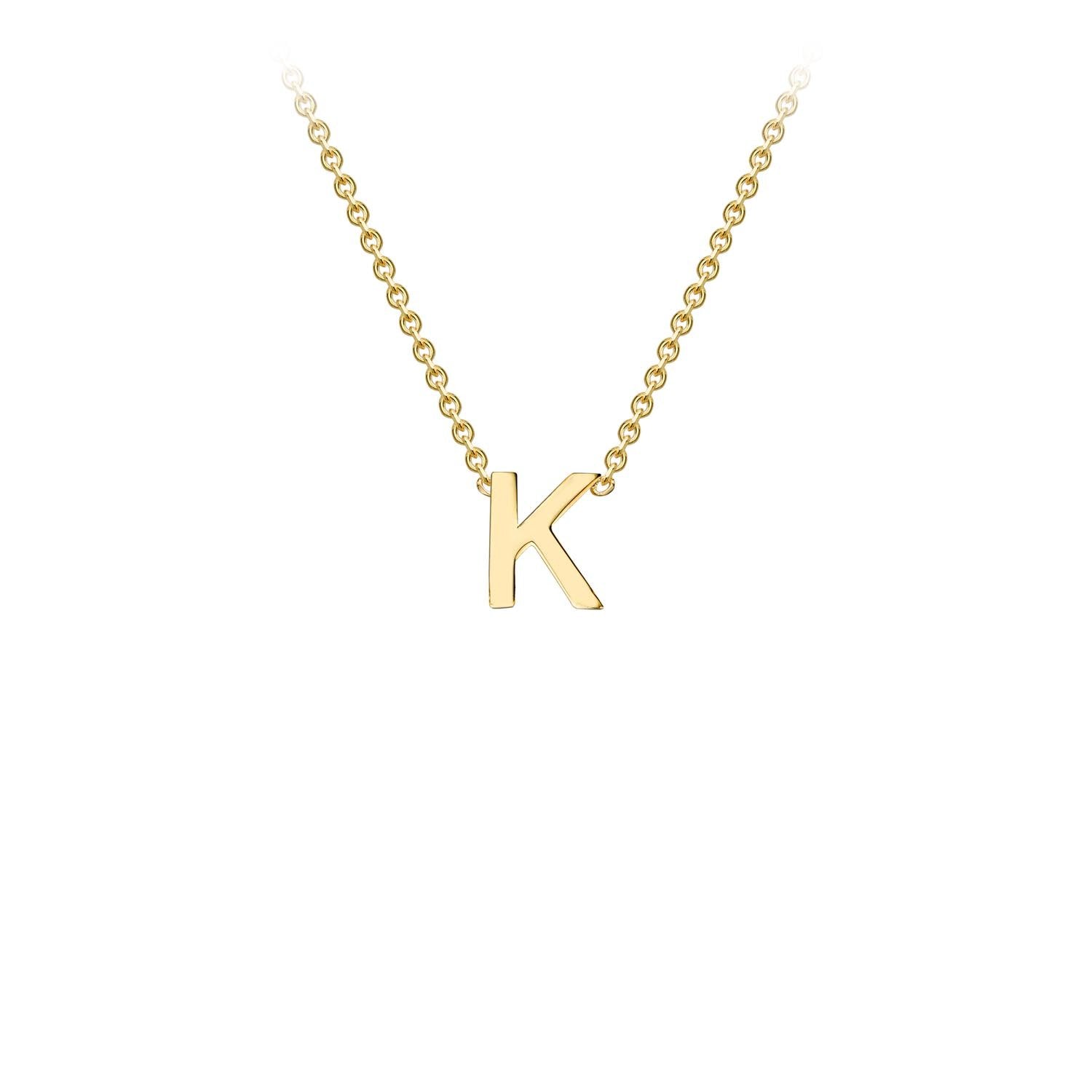 9ct Yellow Gold 'K' Initial Adjustable Letter Necklace 38/43cm