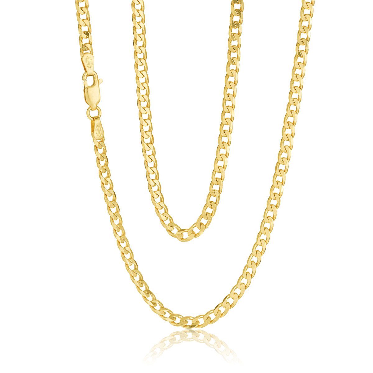 9ct Yellow Gold 4.0m Open 6 Sided Curb Chain