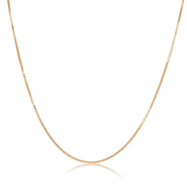 9ct Yellow Gold 4 Sided Box Chain 0.95mm