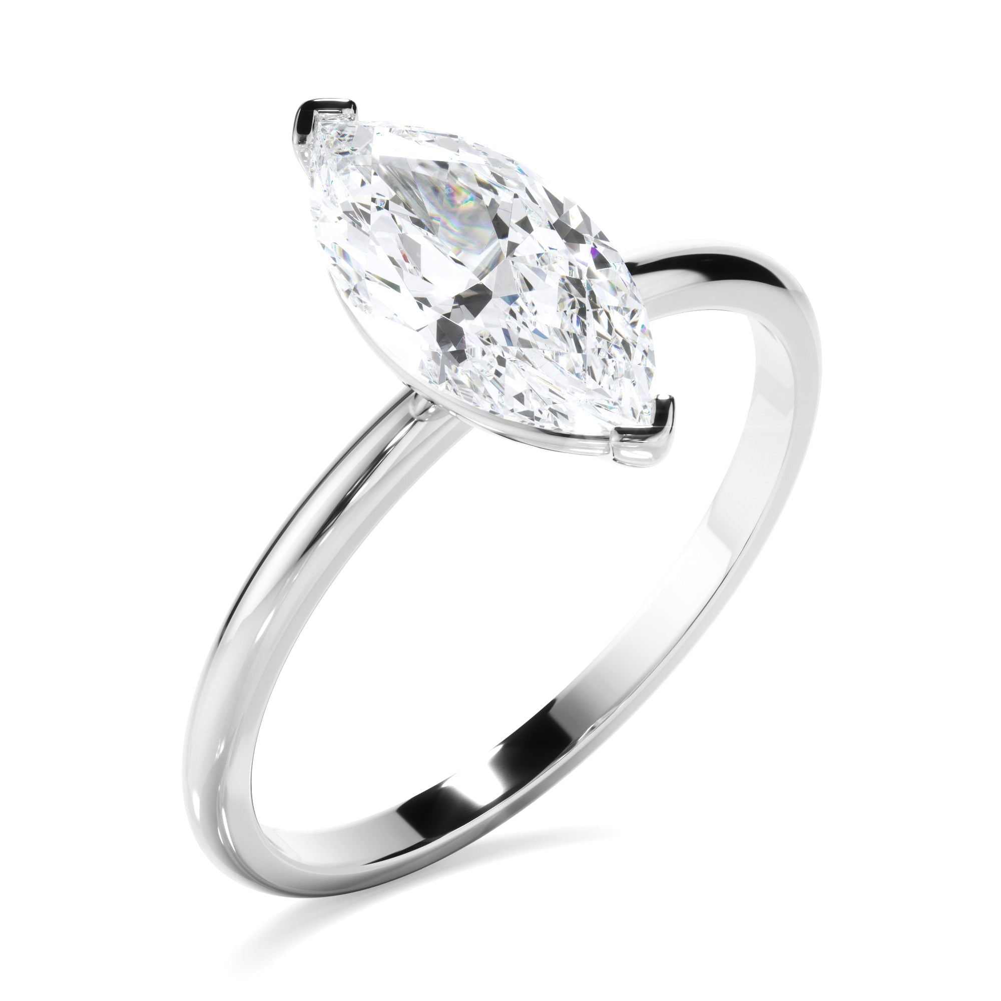 Marquise Cut Diamond Solitaire Engagement Ring