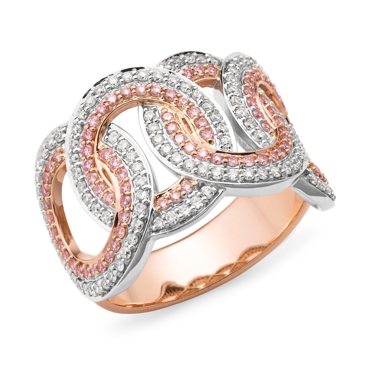 PINK CAVIAR 1.00ct Pink Diamond Ring in 9ct Rose & White Gold
