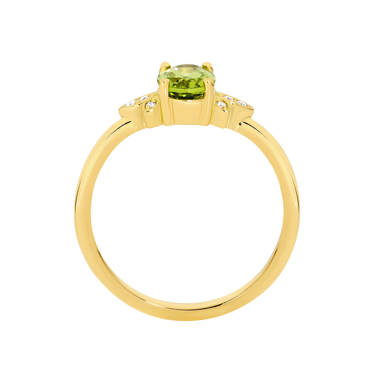 18ct Yellow Gold Peridot & Diamond Ring