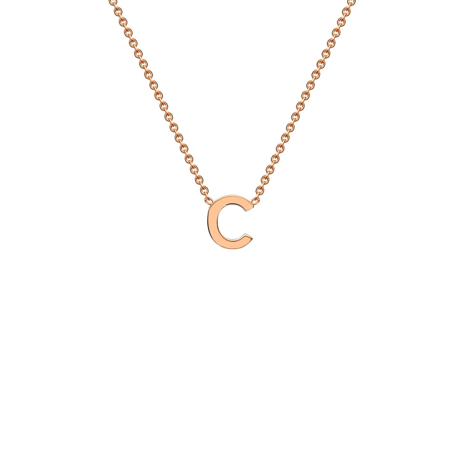 9ct Rose Gold 'C' Initial Adjustable Letter Necklace 38/43cm