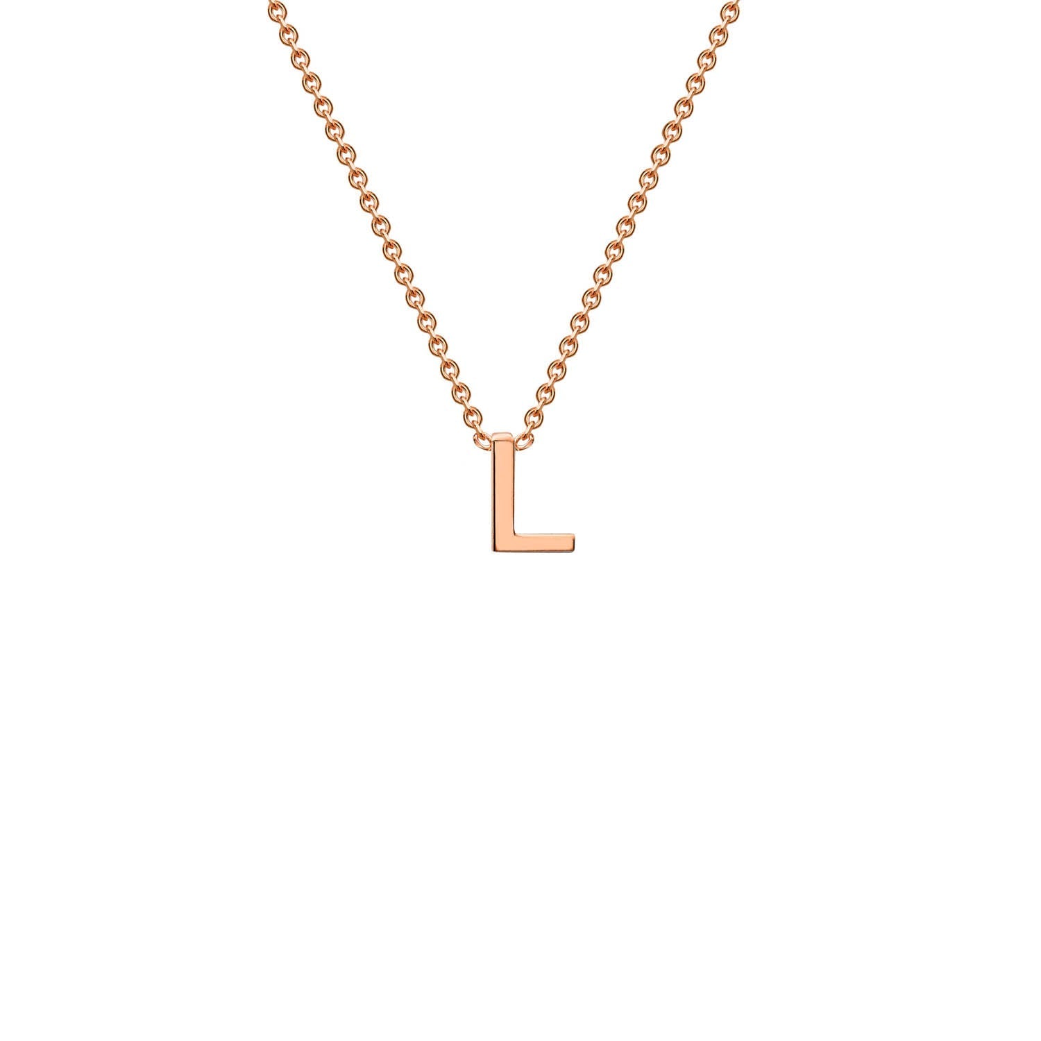 9ct Rose Gold 'L' Initial Adjustable Letter Necklace 38/43cm