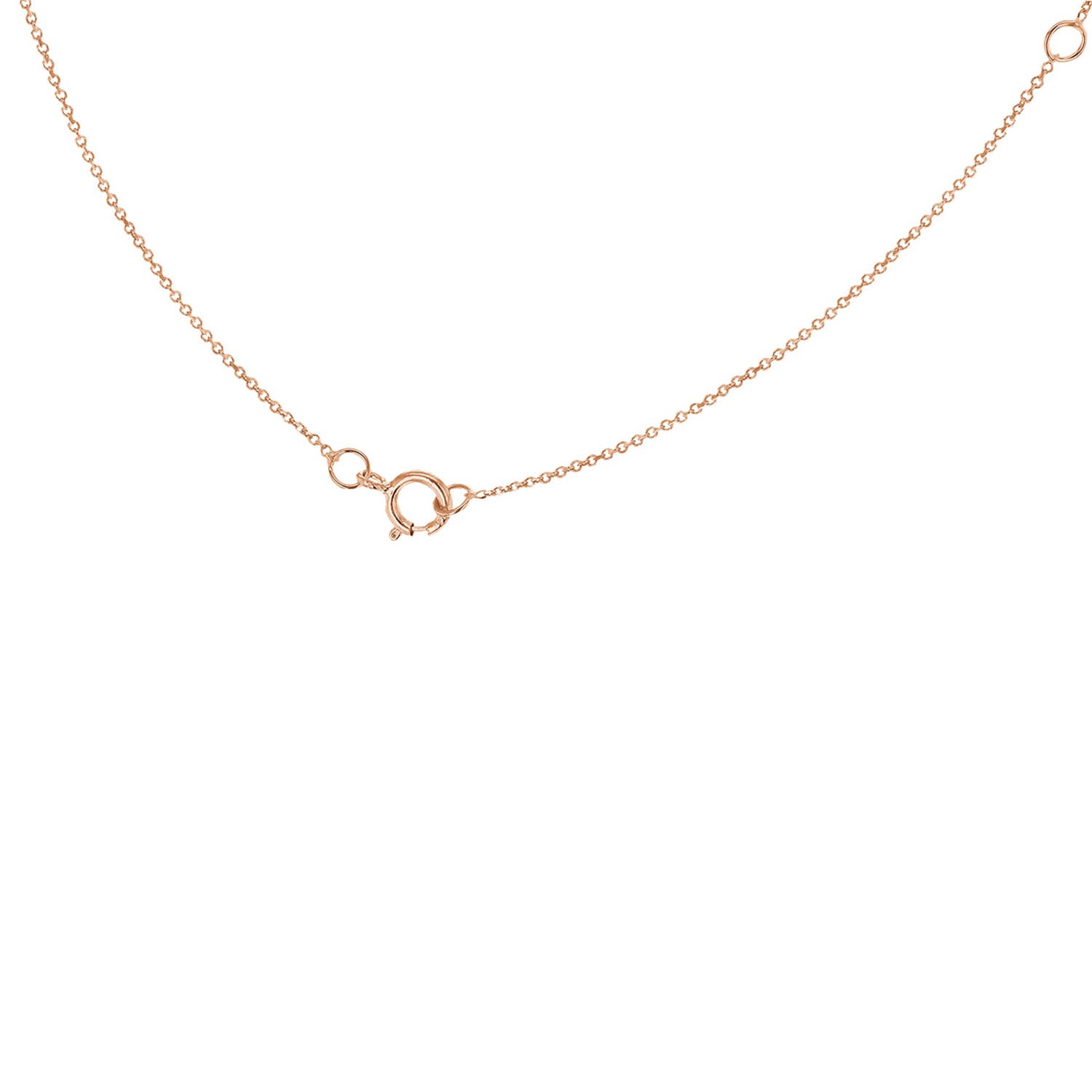 9ct Rose Gold 'U' Initial Adjustable Letter Necklace 38/43cm