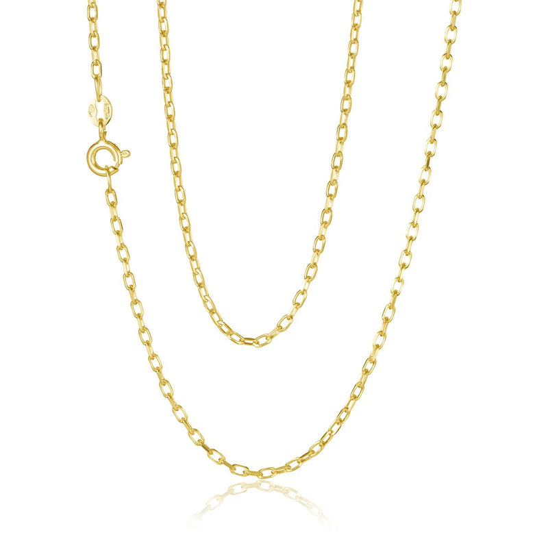 9ct Yellow Gold Elongated Cable Chain 2mm