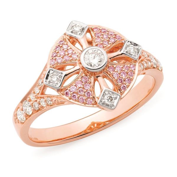 PINK CAVIAR 0.37ct Pink Diamond Ring in 9ct Rose Gold