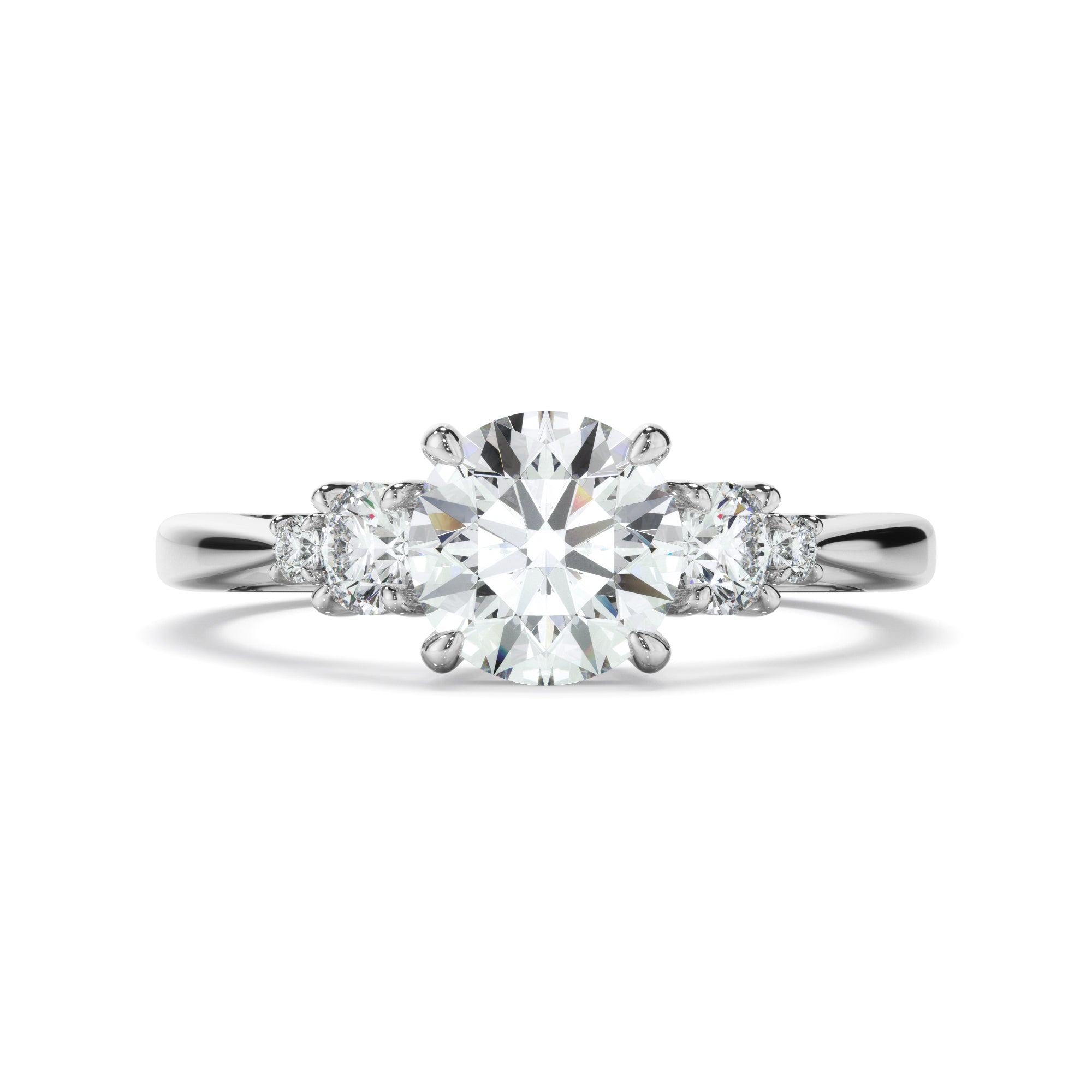 Round Brilliant Cut Diamond Five Stone Engagement Ring