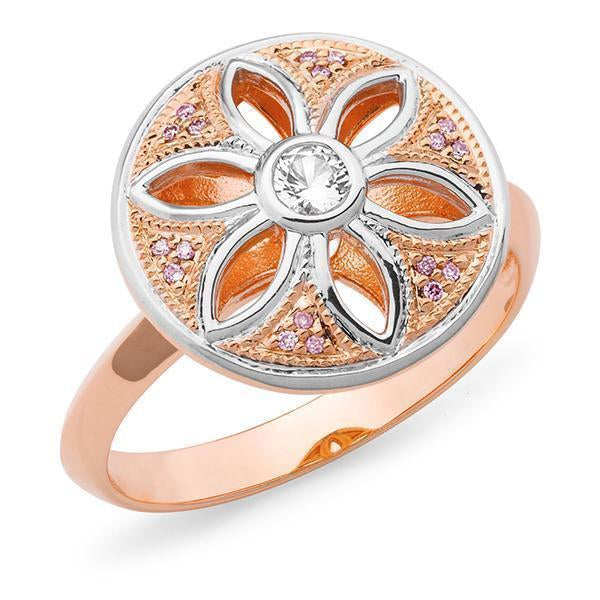 PINK CAVIAR 0.136ct Pink Diamond Set Ring in 9ct Rose Gold