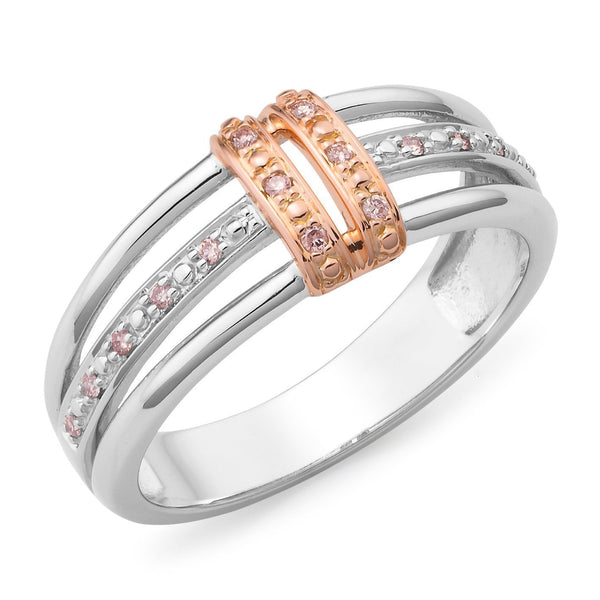PINK CAVIAR 0.08ct Pink Diamond Ring in 9ct White Gold
