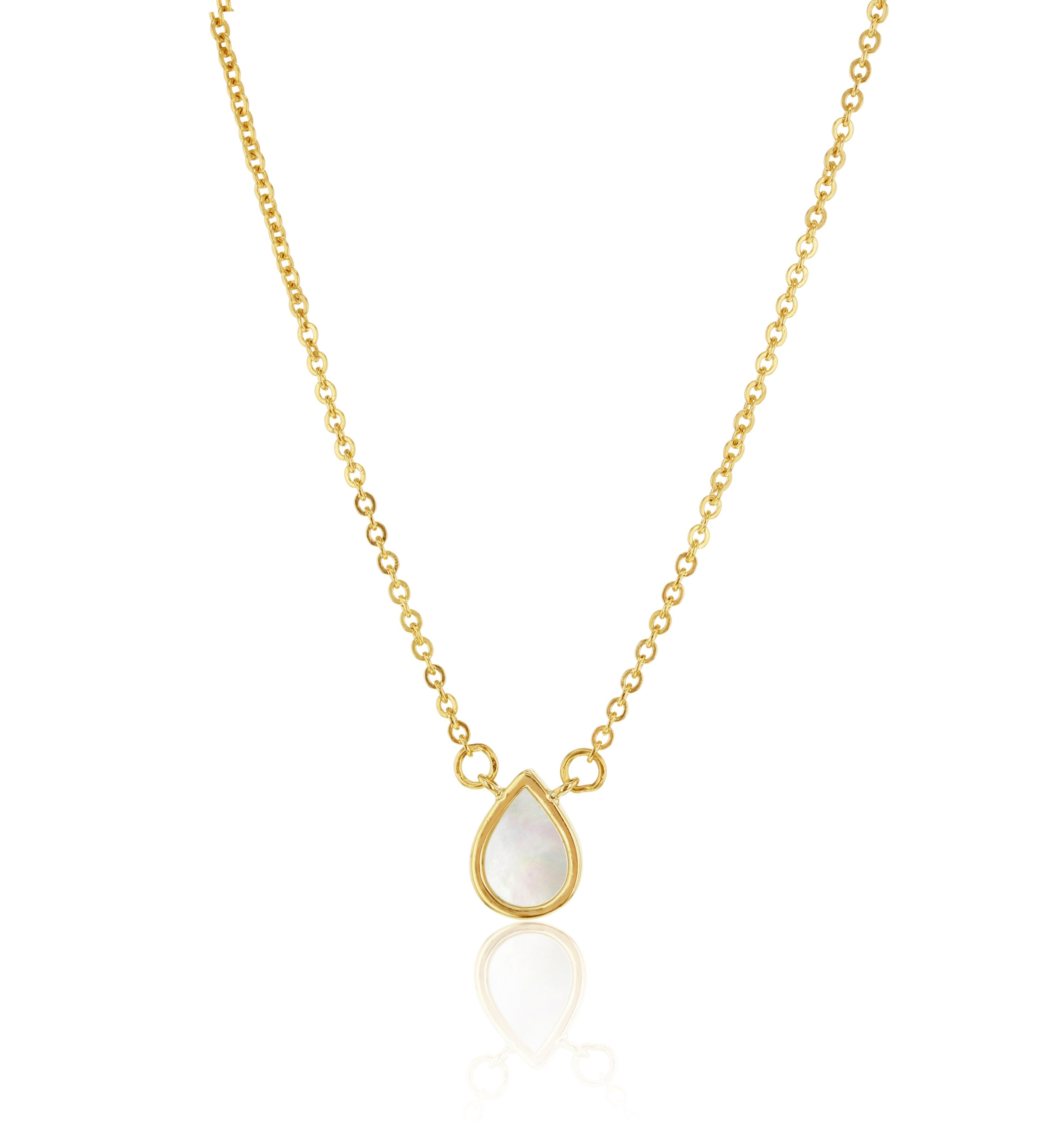 9ct yellow gold mother of pearl necklet
