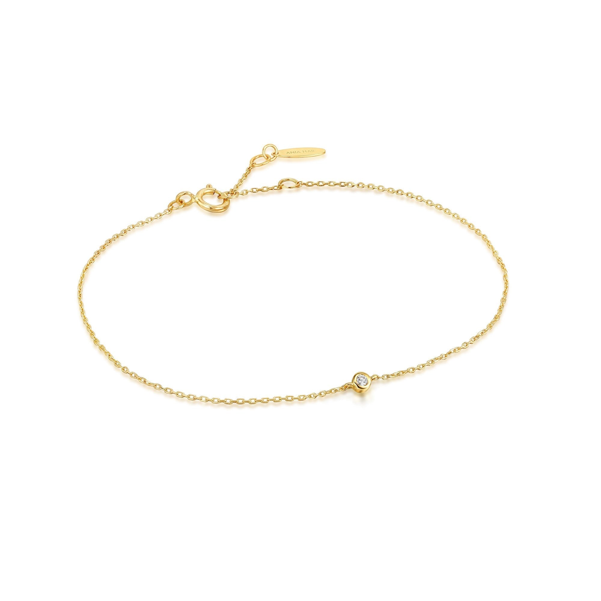 Ania Haie 14ct Gold Single Natural Diamond Bracelet