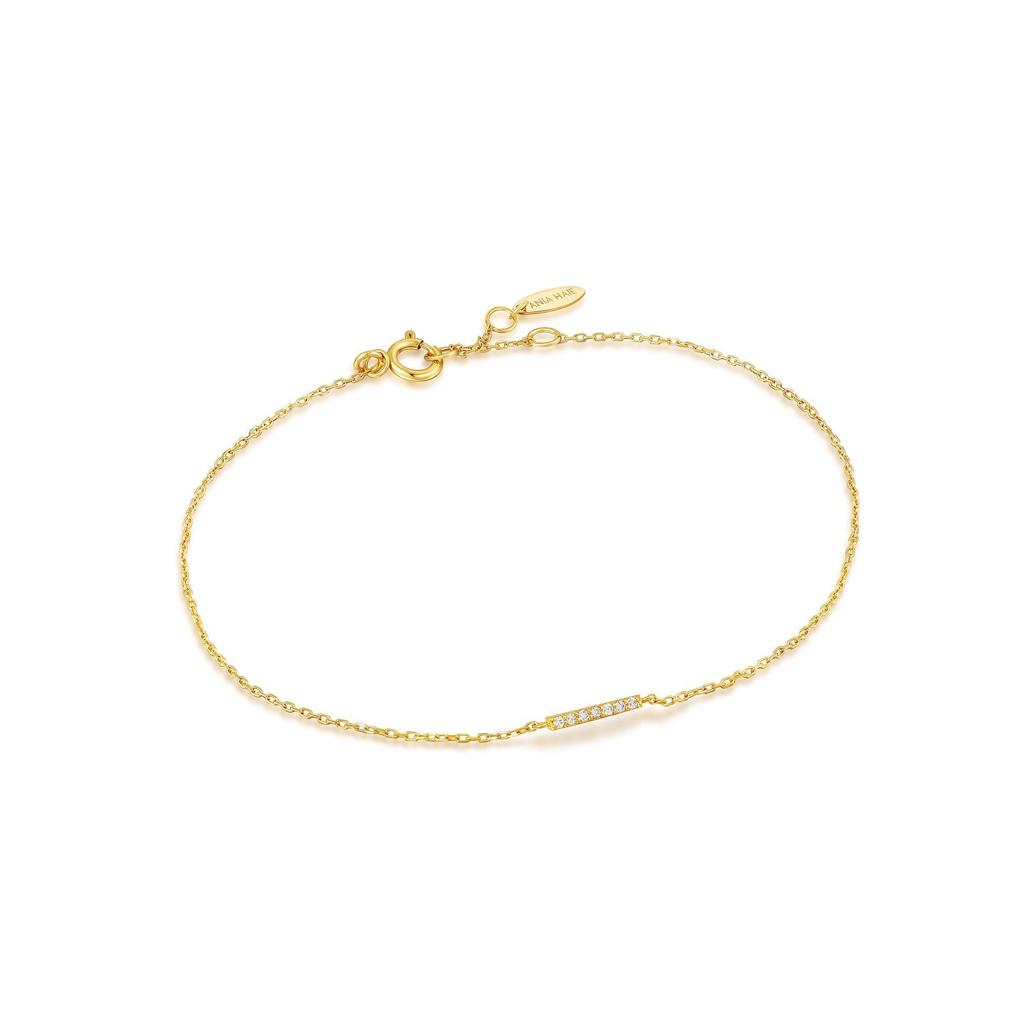 Ania Haie 14ct Gold Magma Diamond Bar Bracelet