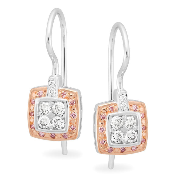 PINK CAVIAR 0.29ct Pink Diamond Earrings in 9ct White & Rose Gold