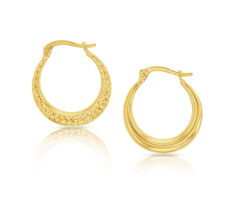 Fancy Crescent Earrings in 9ct Yellow Gold