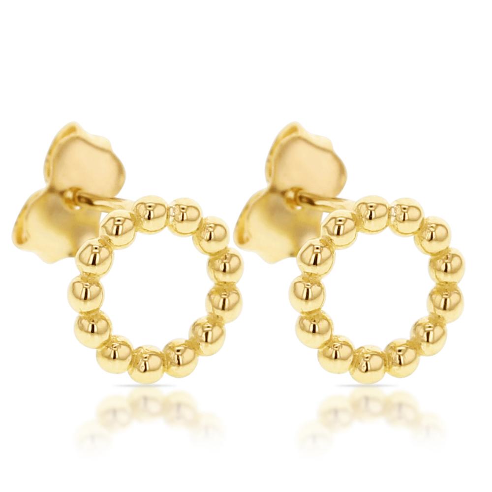 Circle Stud Earrings in 9ct Gold