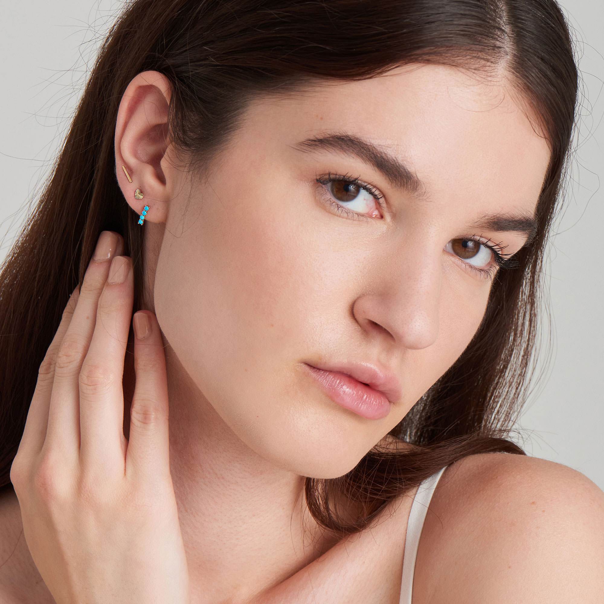 Ania Haie 14ct Gold Heart Stud Earrings
