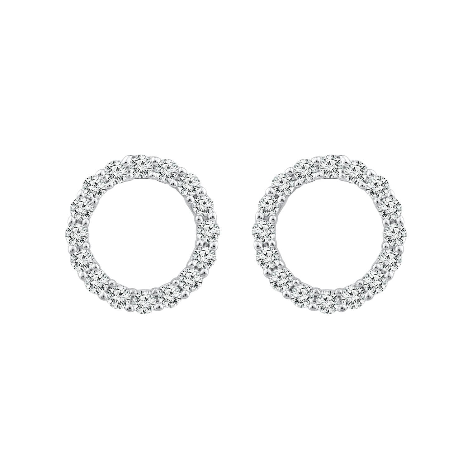 9ct White Gold Diamond Fashion Earrings