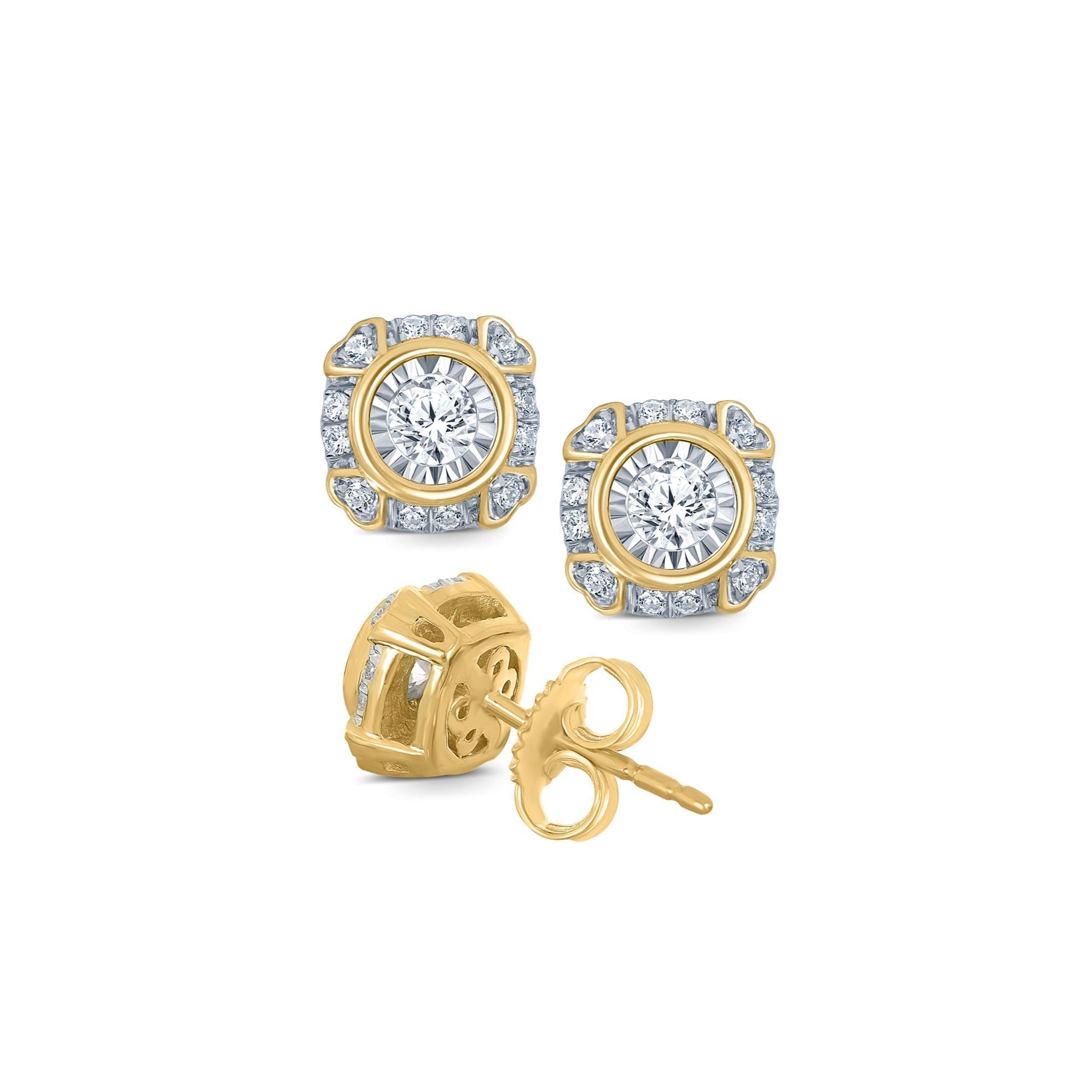 9ct Yellow Gold 0.25ct Diamond Stud Earrings